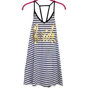 Bride White Black Striped Razorback Casual Dress Sz 2